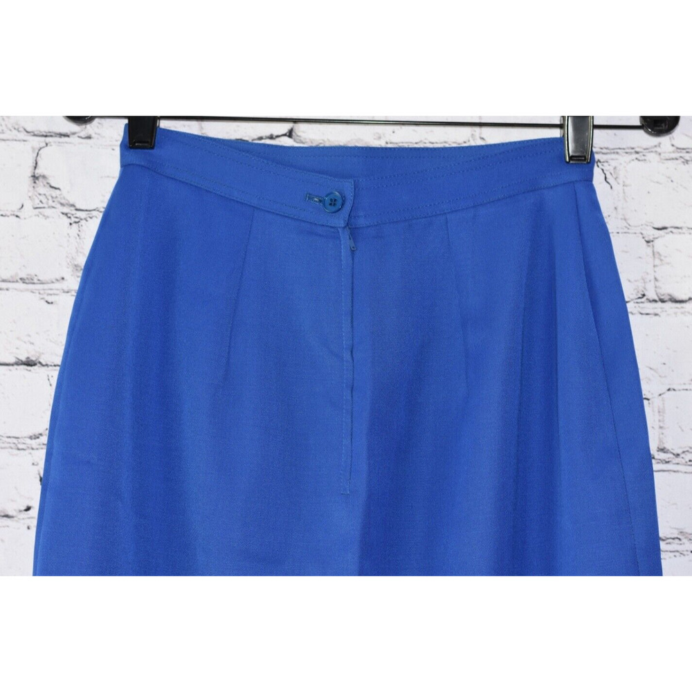 Vintage Valentino Studio Designer Royal Blue Wool Pencil Skirt 40/6 - Picture 4 of 6
